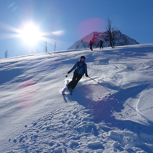 Summit to sea skiiing in the Lyngen Alps